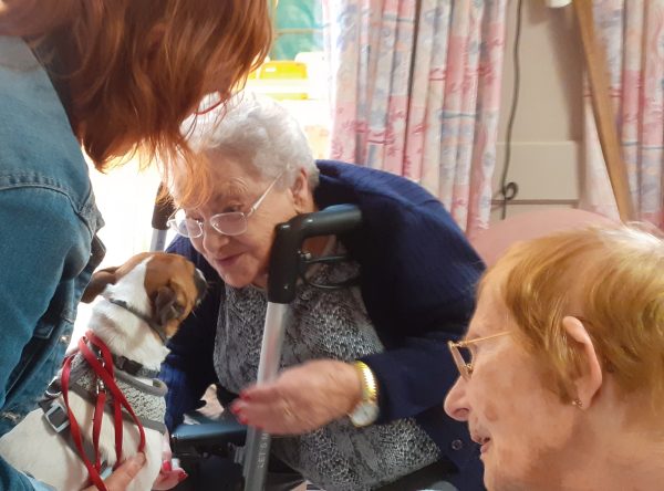 Séance d’éducation canine à l’EHPAD La Crèche
