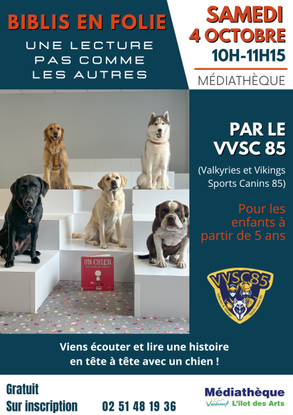 Séance de lecture avec le chien à Venansault